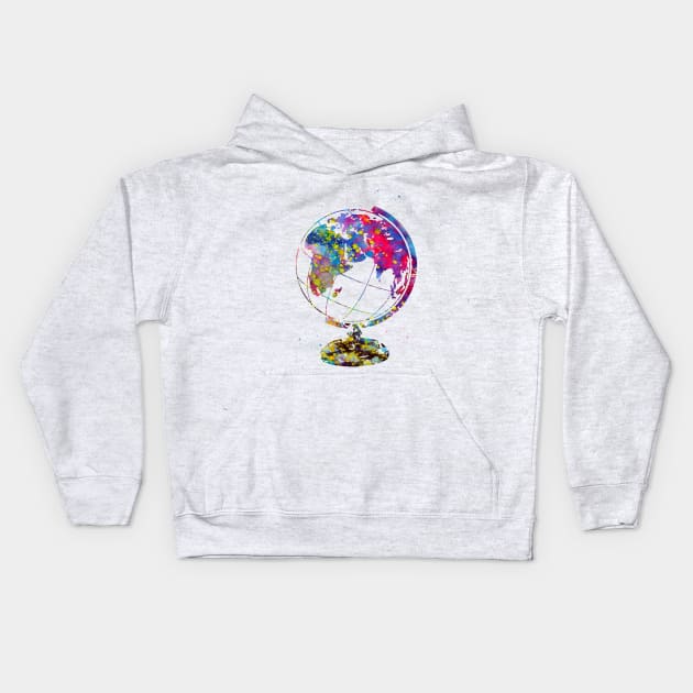 Vintage Globe Earth Kids Hoodie by erzebeth